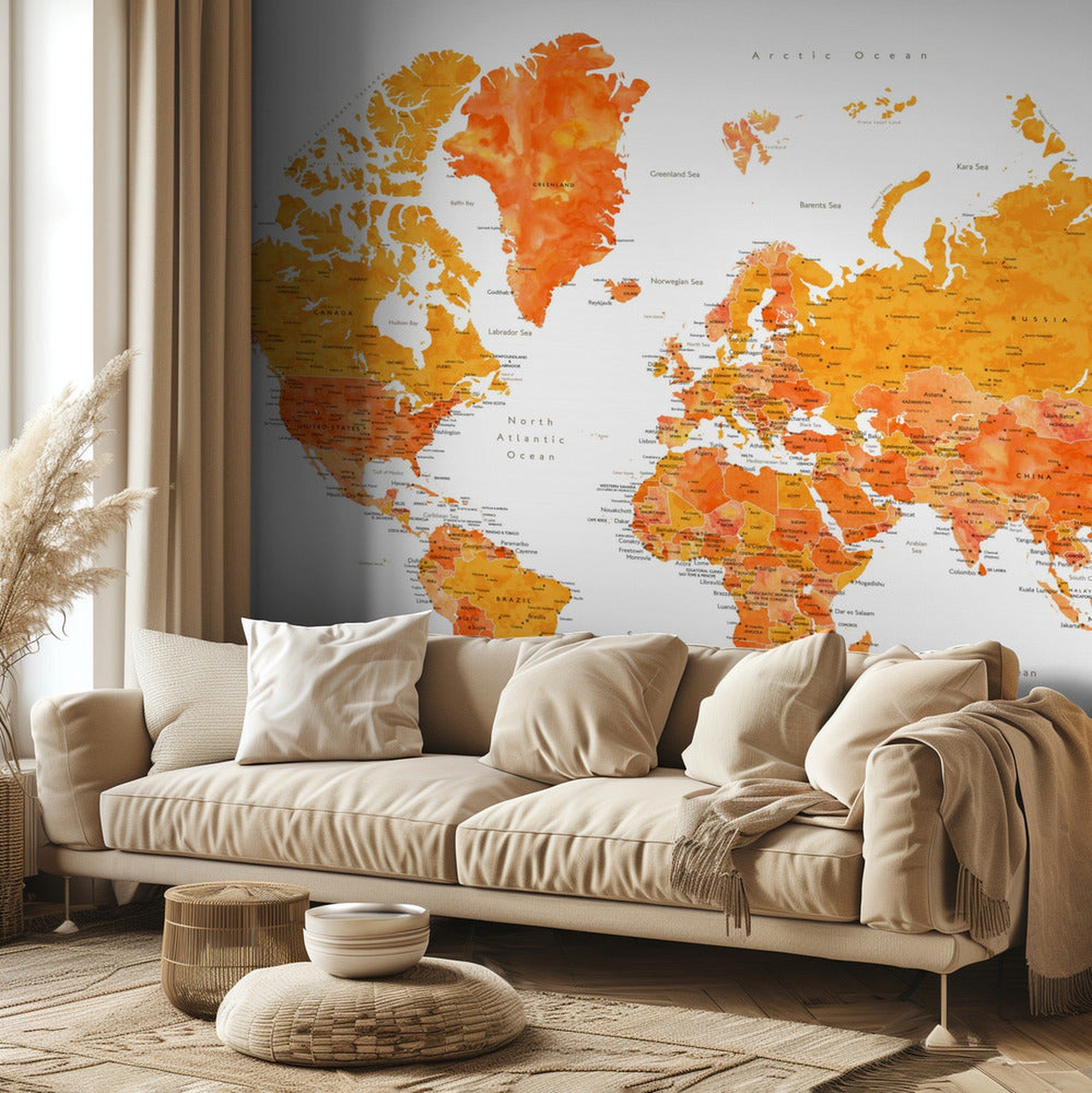 Explore world map with cities, Carlotta