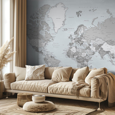 Distressed world map with cities, Darryl rumsbild 3