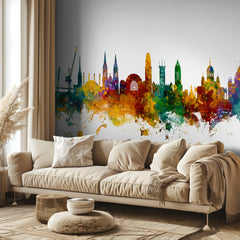 Helsinki Watercolor Skyline