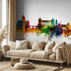 Rome Watercolor Skyline