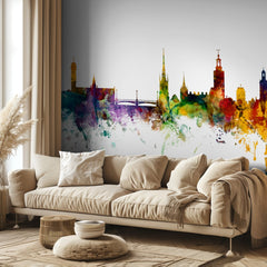 Stockholm Watercolor Skyline