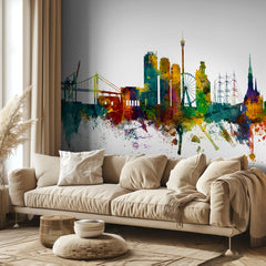 Gothenburg Watercolor Skyline