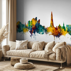 Reykjavík Watercolor Skyline