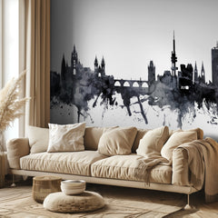 Prague Watercolor Skyline