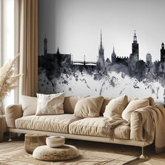Stockholm Watercolor Skyline