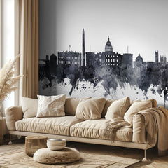 Watercolor Washington DC Skyline