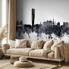 Malmo Skyline Watercolor