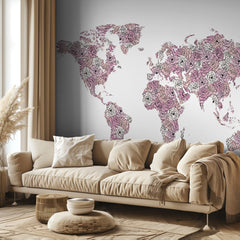 Floral World Map