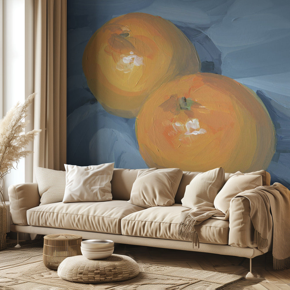 Oranges on Blue