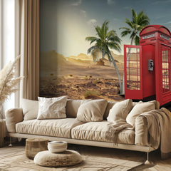 Red Phone Booth Desert Oasis