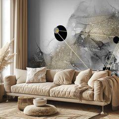 Abstract Gold Ink Geometry