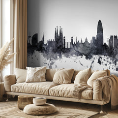 Barcelona Skyline Silhouette