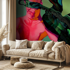 Surreal Green Mask Man
