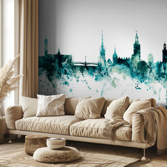 Stockholm Watercolor Skyline
