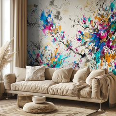 Vibrant Blossom Splatter