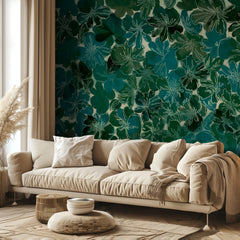 Deep Green Floral Pattern