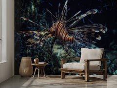 Djur Red sea flower - Fototapet med lejonfisk i Röda havet – fototapet med unikt motiv som skapar en inspirerande fondvägg