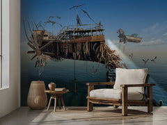 Flying Steampunk Ship