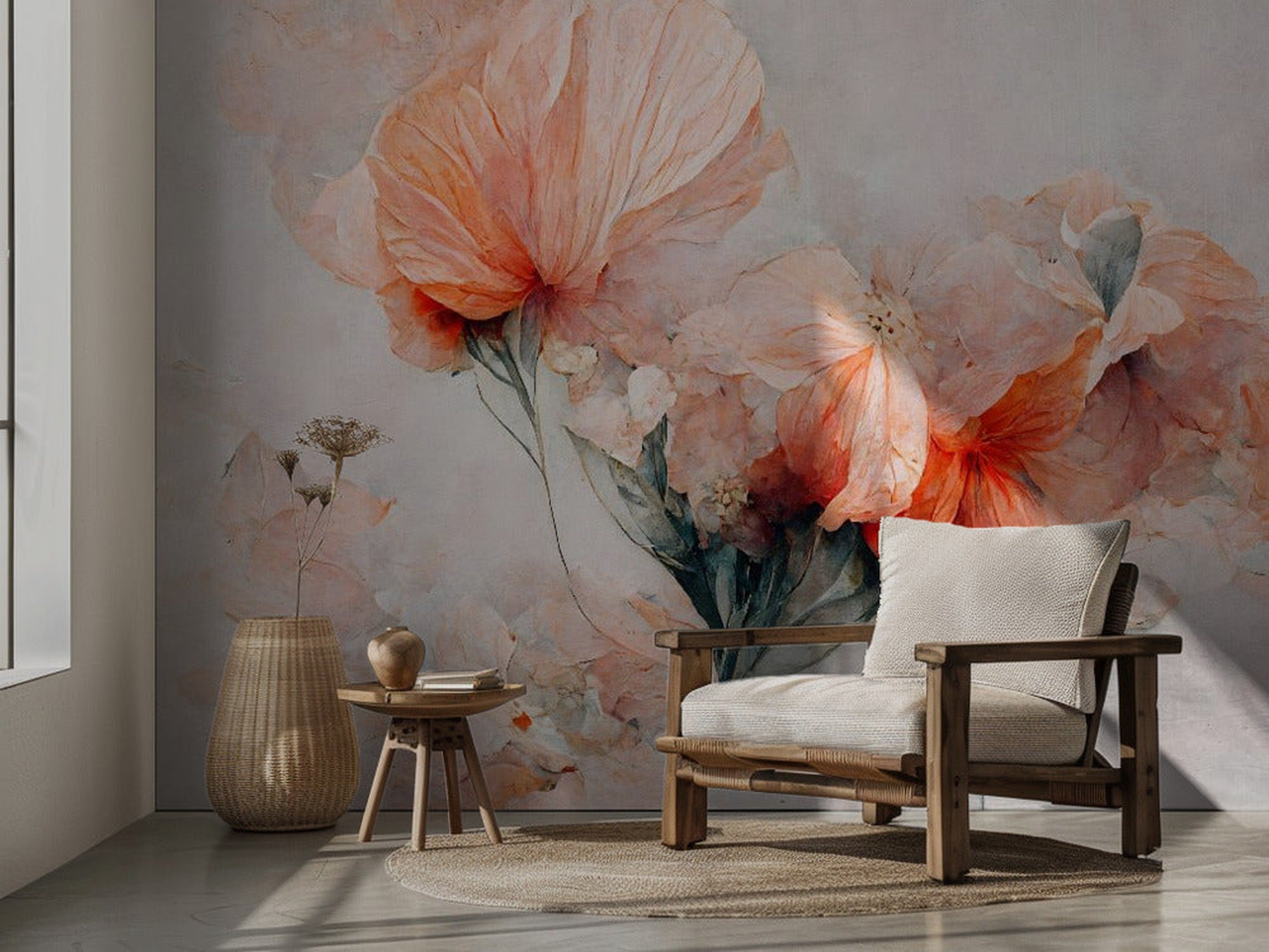Wild Flowers On Beige Background