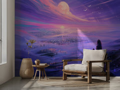 Girl Over Moonlit City