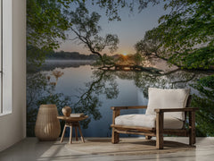 Sunrise Lake Tree Reflection