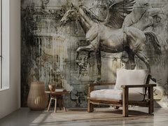 Ancient Distressed Pegasus Sculpture