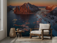 Golden Fjord Mountainscape