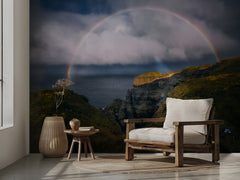 Rainbow Over Wild Cliffs
