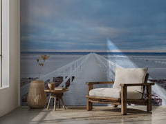 White Pier Winter Ocean