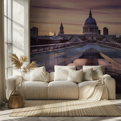 Millennium Bridge som fører mot St. Pauls katedral rumsbild 2