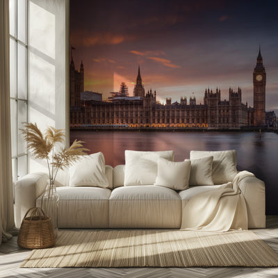 London Palace of Westminster Solnedgang rumsbild 2