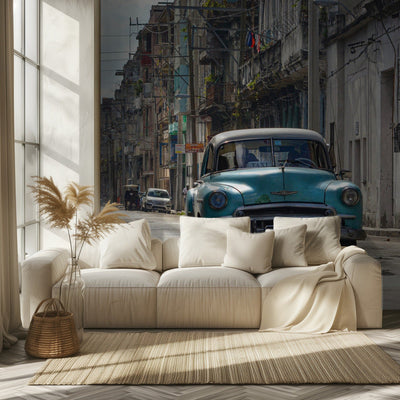 Cuba - Nostalgisk fototapet med klassiske biler fra Havana rumsbild 3