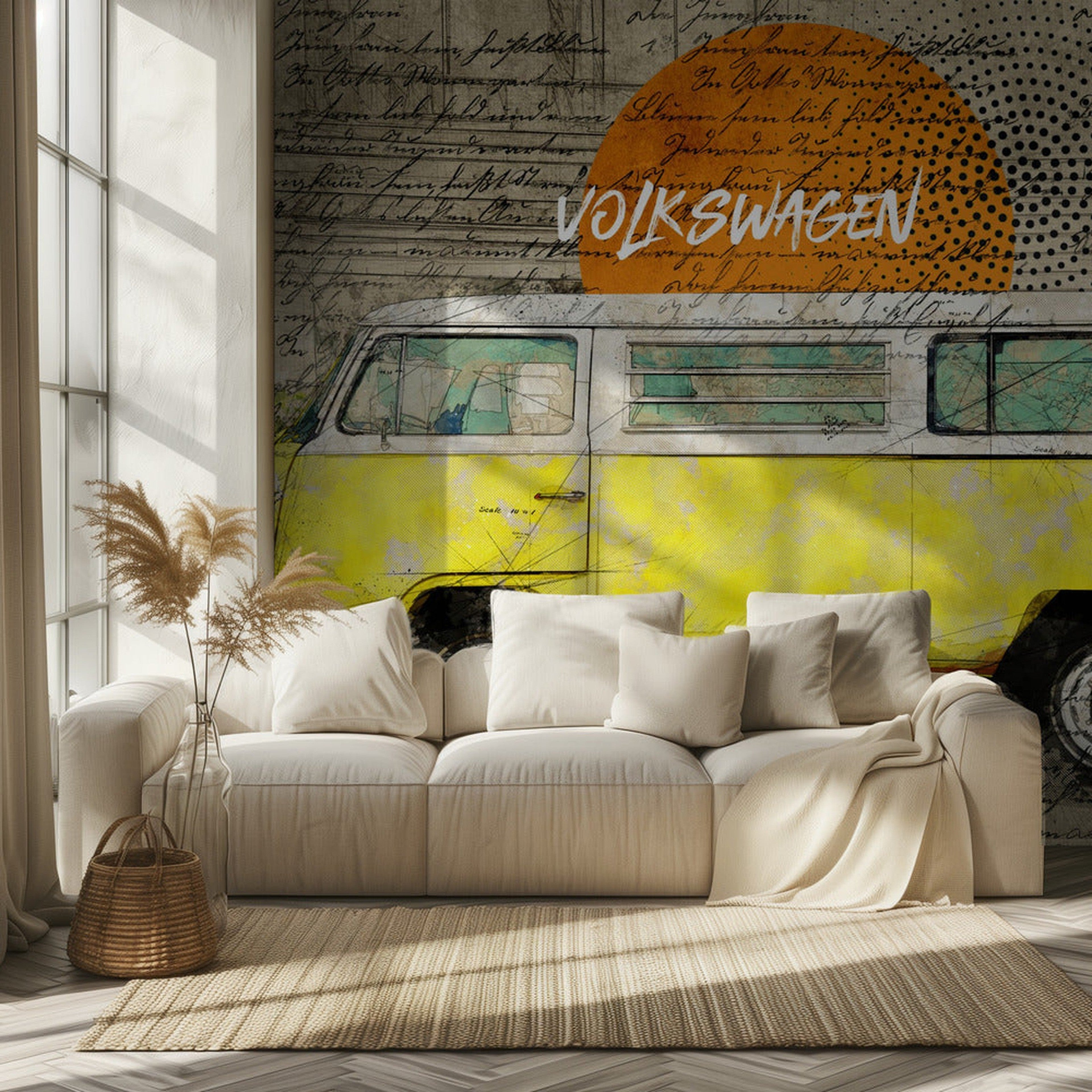 volkswagen vw combi yellow