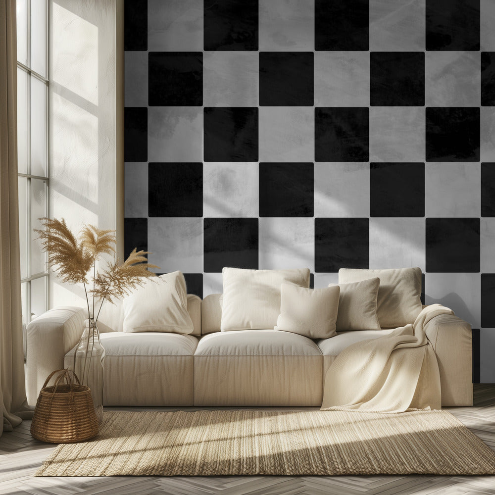 Checkerboard wall mural