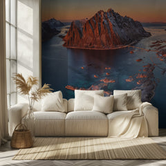 Golden Fjord Mountainscape