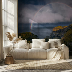 Rainbow Over Wild Cliffs