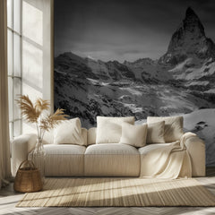 Black White Matterhorn Skiing