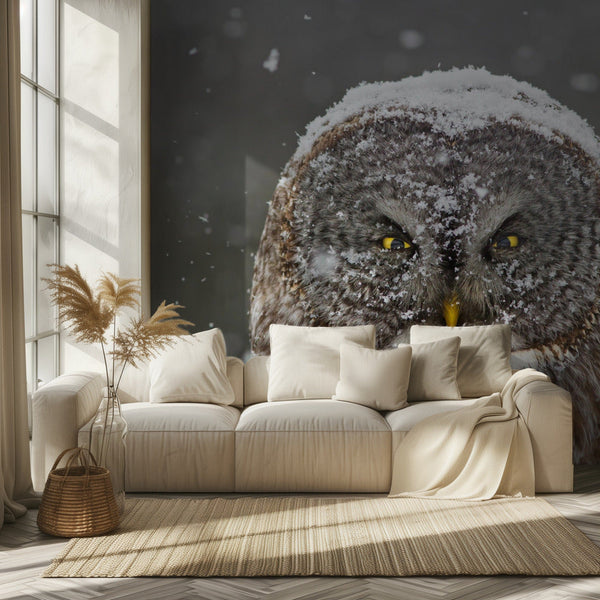 Great Grey Owl Winter Portrait miljöbild 2
