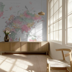 Soft Watercolor World Map