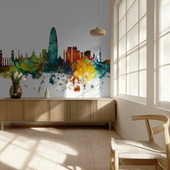Barcelona Watercolor Skyline