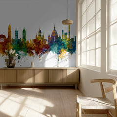 Helsinki Watercolor Skyline