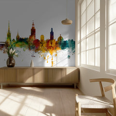 Stockholm Watercolor Skyline
