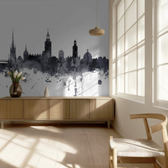 Stockholm Watercolor Skyline