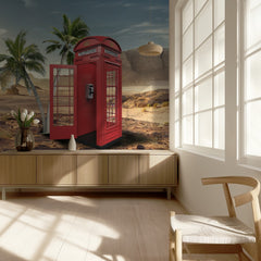 Red Phone Booth Desert Oasis