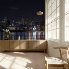 Moonlit City Reflections