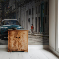 Bilar Cuba - Nostalgiskt fototapet med klassiska från Havana – fototapet med unikt motiv som skapar en inspirerande fondvägg