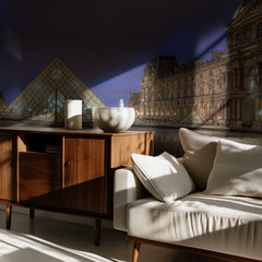 Glass Pyramid Night Reflection