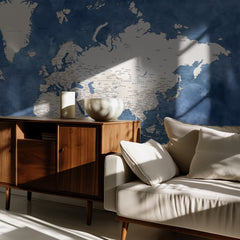Textured Blue World Map
