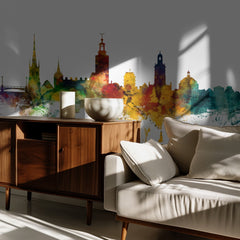 Stockholm Watercolor Skyline