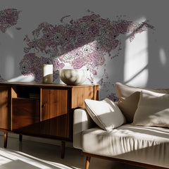 Floral World Map